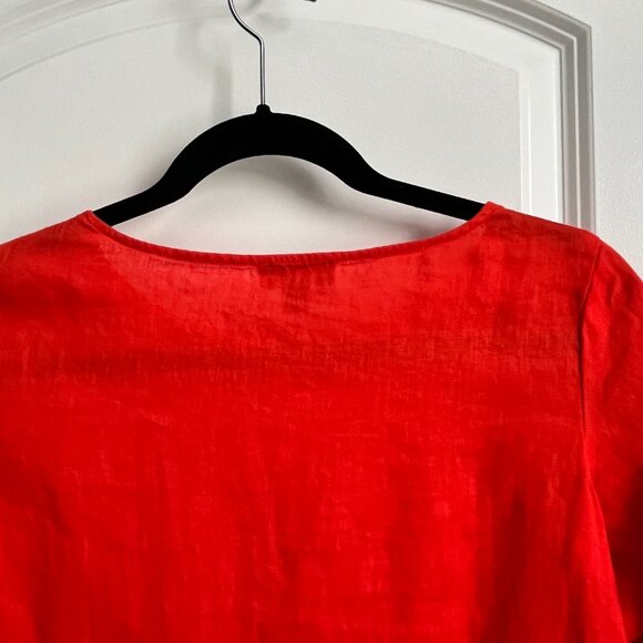 Ruffled sleeve linen top XS - Picture 7 of 8